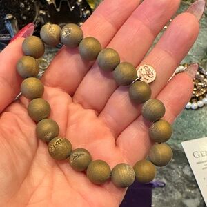 Druzy Elegant Gold Beaded Bracelet